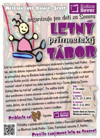 Letný prímestský tábor na Severe - leták